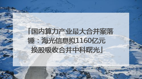 国内算力产业最大合并案落锤：海光信息拟1160亿元换股吸收合并中科曙光